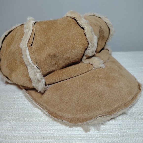WILSONS Leather‎ Newsboy Cabbie Hat Brown Suede Baggy Cap Lined One Size - Picture 1 of 11